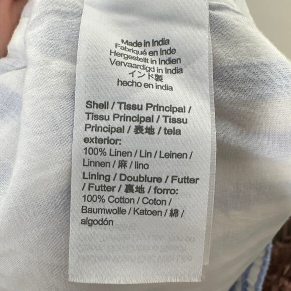 J. CREW Wide Leg Linen Pant in Stripe Blue White Sz XL $98 {3J42} - Picture 5 of 6